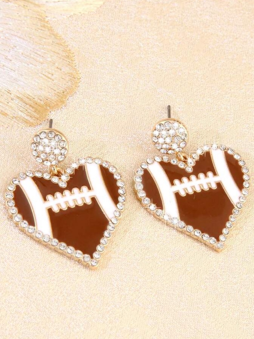 Love For Football Rhinestone Novelty Earrings NEW 🏷️